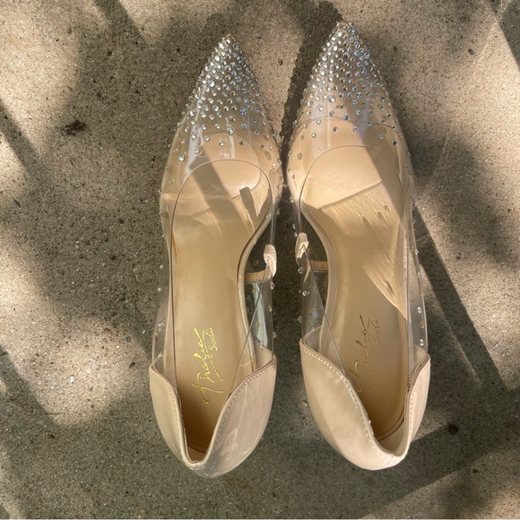Thalia Sodi Clear Stilettos w/ Rhinestones - Size 7 - Picture 5 of 6
